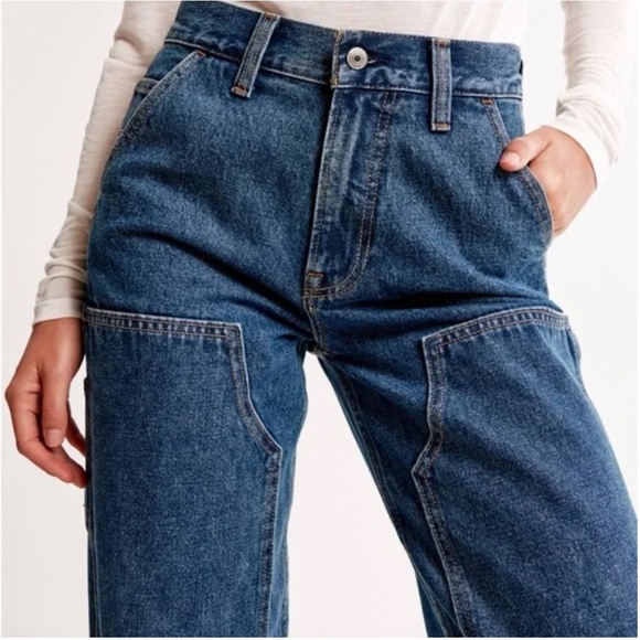 Abercrombie & Fitch Denim - Abercrombie Mid Rise Slouchy Jean Double Knee